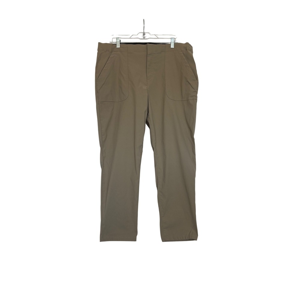 Eddie Bauer Horizon Straight Ankle Pants Womens 16 Tan Khaki Stretch Hiking